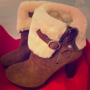 Ugg Scarlett Chestnut Brown High Heel Ankle Boots